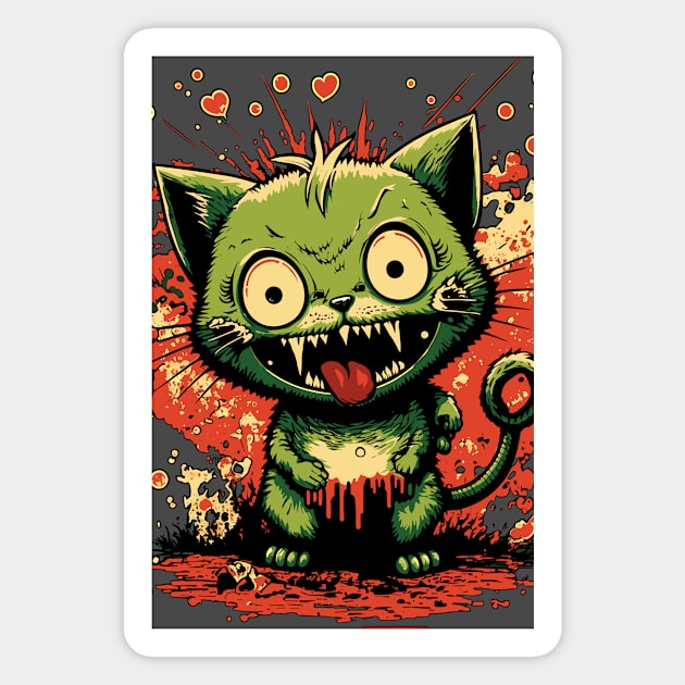 Zombie kitten Magnet by Dizzle